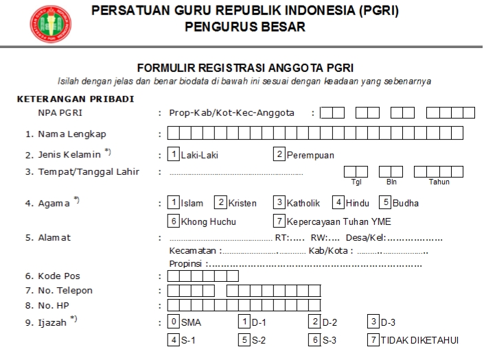 Pendaftaran PGRI Cimanggis - Persatuan Guru Republik Indonesia Cabang Cimanggis